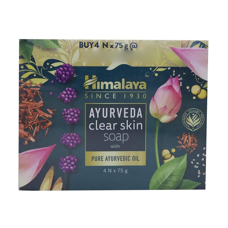 Himalaya Ayurveda Clear Skin Soap 75g Pack of 4 - Image 3