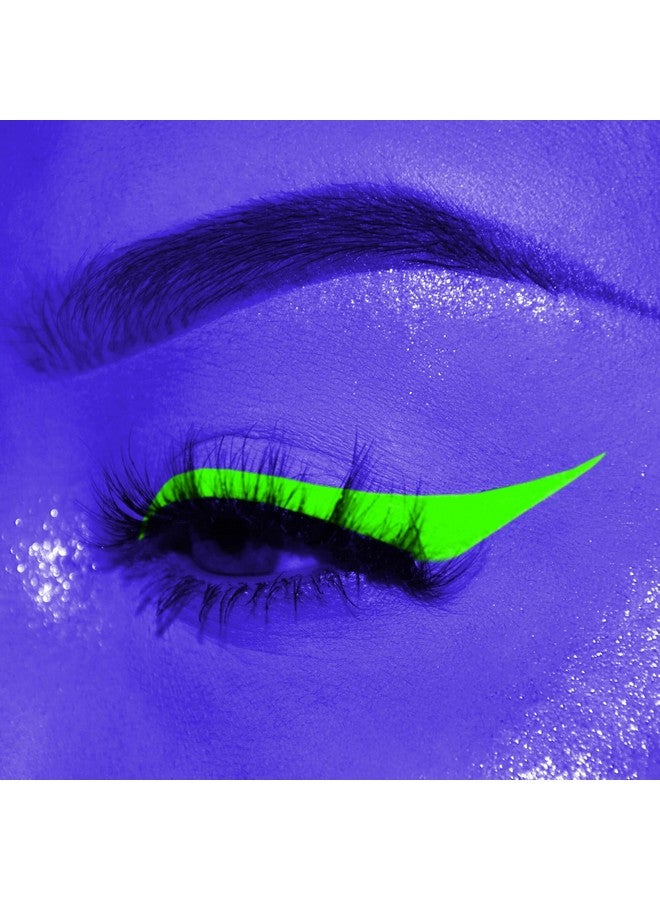 DELISOUL Uv Neon Liquid Eyeliner, Matte Colored Eyeliner Pen, Waterproof Smudgeproof Pigmented Eye Liner, Glow Brightly Under Uv Lights, Colorful Eye Makeup For Rave Party Music Festival, Neon Green - Image 4