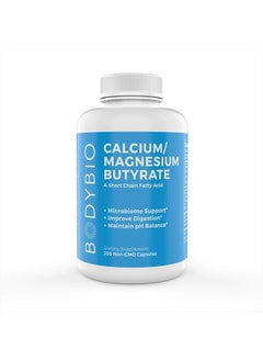 BodyBio Butyrate with Calcium & Magnesium - Supports Healthy Digestion, Gut & Microbiome - Leaky Gut Repair - Control Bloating - Healthy Inflammation Response - Fuel for Healthy Gut - 250 Capsules  - Image 1