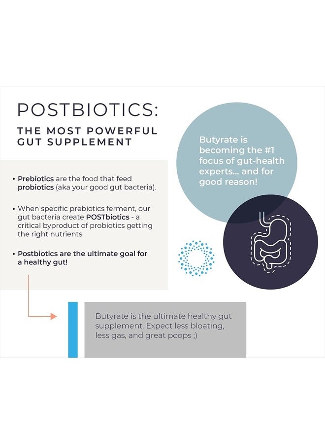 BodyBio بيوتيرات مع الكالسيوم والمغنيسيوم - يدعم الهضم الصحي، الأمعاء والميكروبيوم - إصلاح الأمعاء المتسربة - التحكم في الانتفاخ - استجابة التهاب صحية - وقود للأمعاء الصحية - 250 كبسولة - Image 3