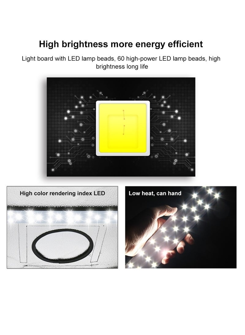 PULUZ 15.8 inch Foldable Portable 24W 5500K White Light Photography Lighting Box,Photo Lighting Studio Kits with 6 Colors Backdrops - Image 3