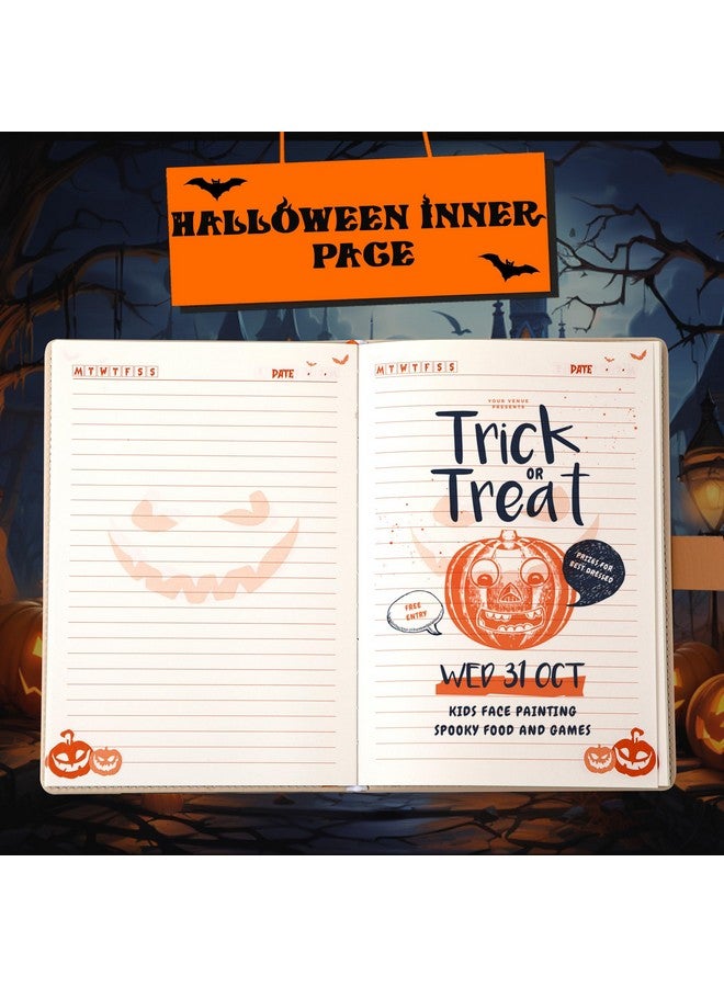 CAGIE Journal With Lock For Women Men, A5 Locked Journal With Pumpkin Pen Set, Halloween Notebook With Combination Lock 192 Pages Diary With Lock, 5.7X 8.3 Inches, White - Image 4