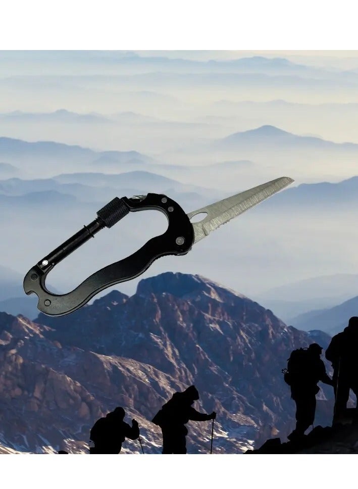 5-in-1 Outdoor Multi-Functional Mountaineering Buckle Aluminum Alloy and Steel Quick Attach Cross Screwdriver Bottle Opener  - Image 5
