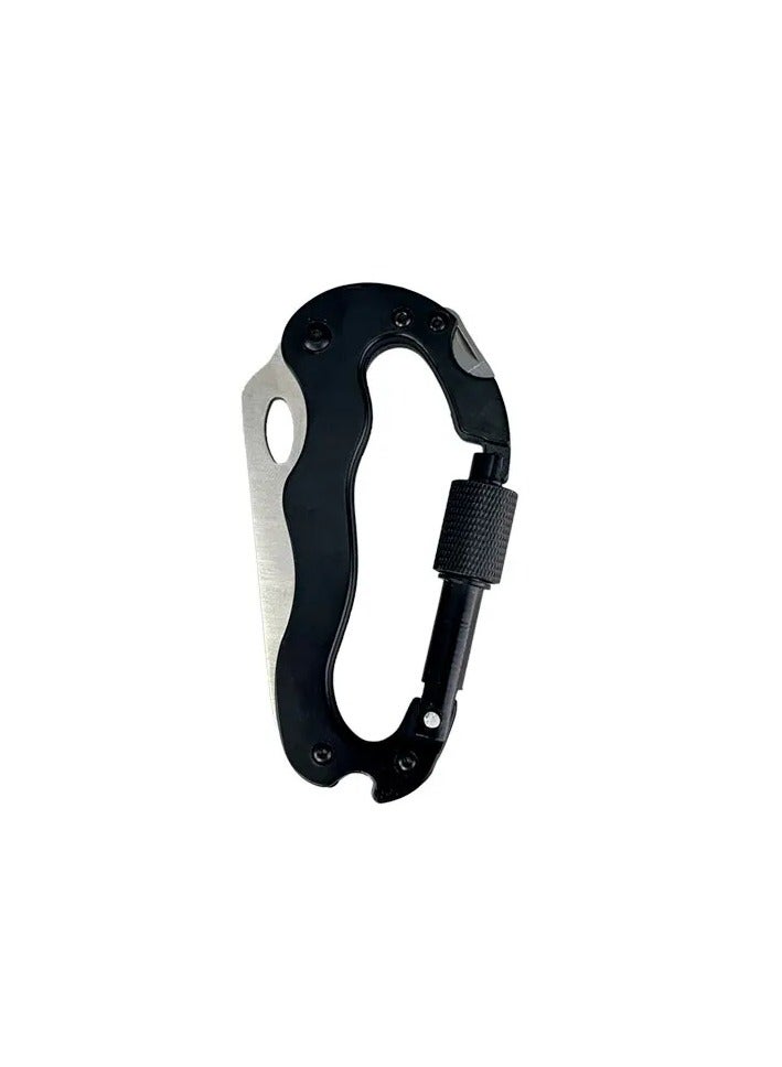5-in-1 Outdoor Multi-Functional Mountaineering Buckle Aluminum Alloy and Steel Quick Attach Cross Screwdriver Bottle Opener  - Image 1
