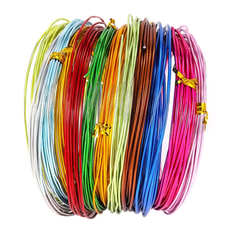 12 Rolls 1.5Mm Colored Aluminum Jewelry Wire DIY Beading Wire Crafting Supply for Handmade Accessories, Mixed Colors, 5 Meters Each Roll, Suitable for Jewelry Making and Sculpting - Image 1