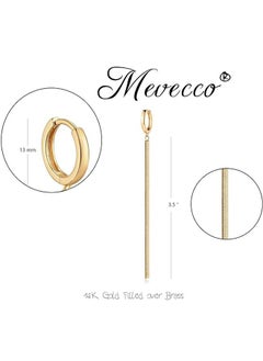 Mevecco Women Huggie Hoop Earrings Gold Ear Stud Cuff 14K Gold Filled Small Boho Beach Simple Delicate Handmade Hypoallergenic Jewelry Gift  - Image 4