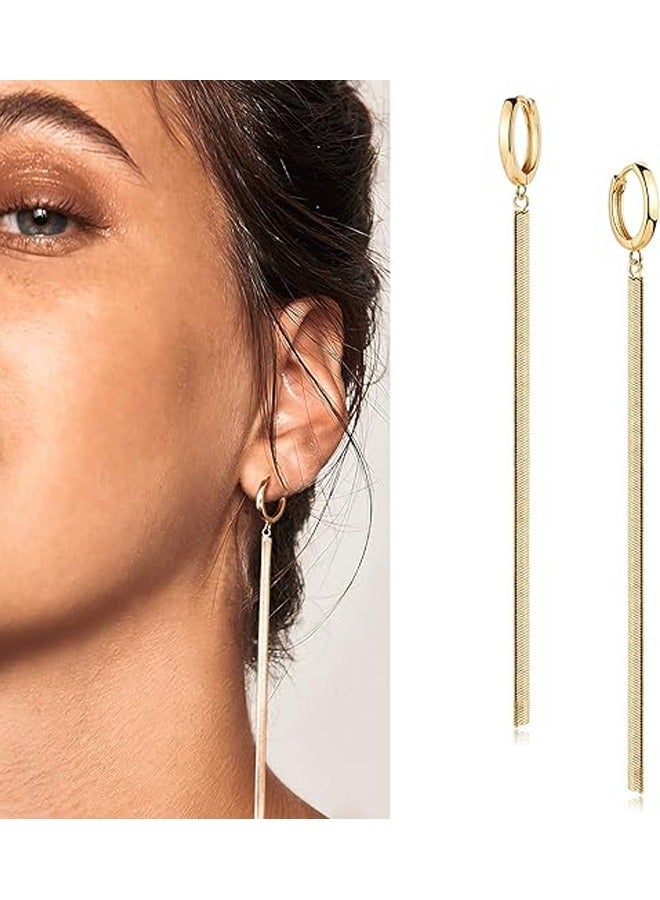 Mevecco Women Huggie Hoop Earrings Gold Ear Stud Cuff 14K Gold Filled Small Boho Beach Simple Delicate Handmade Hypoallergenic Jewelry Gift - Image 3