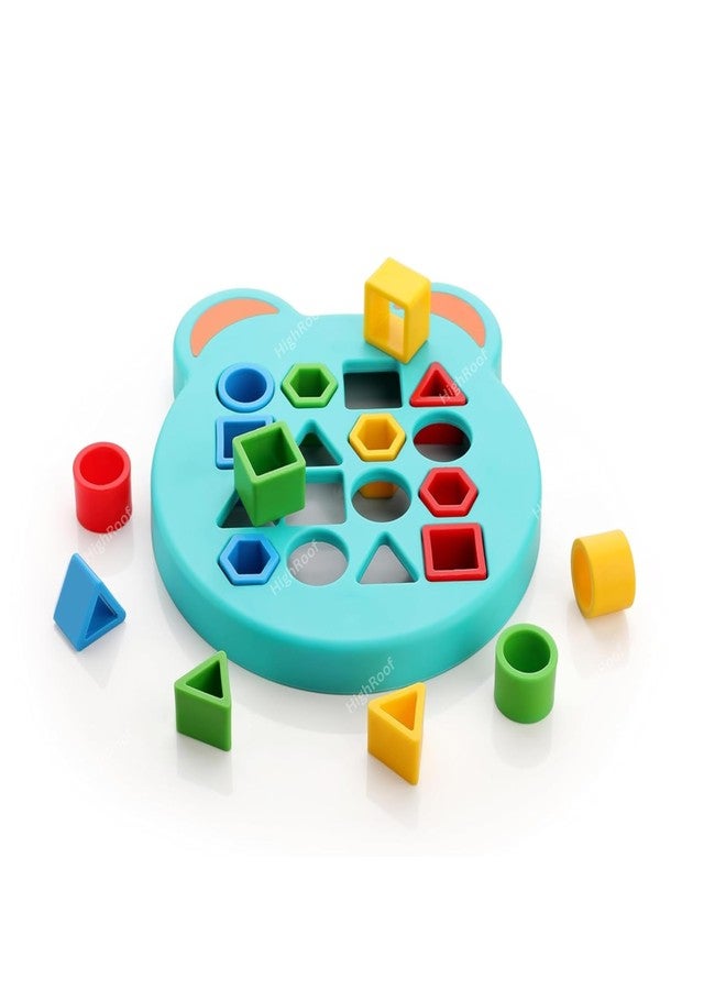 HighRoof Shape Matching Puzzle Toy Geometric Blocks Shape Matching Toy Puzzle Funny Playing Interactive Montessori Shape Sorting Toys for Boys, Girls - Image 1