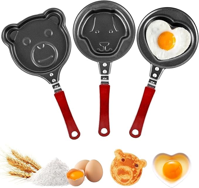 VAUGHN Multi-Shape Non-Stick Frying Pan for Kids - Egg Fry, Omelette & Uttapam Pan | Small Fun Shape Fry Pan for Quick Breakfast & Snacks (1Pc, Multicolor & Designs May Vary) - Image 4