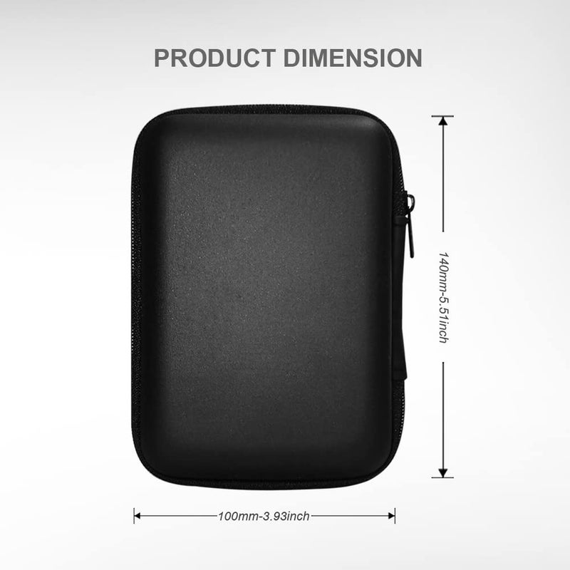 SYIDINZN Hard Drive Carrying Case Storage Organizer Bag Multi-Purpose Universal Carry Pouch Compatible with Western Digital WD Elements Seagate, 2.5â€™â€™ EVA Shockproof Travel Case (Black) - Image 4