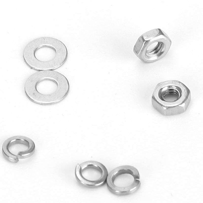 662PCS M2 Screw Set 304 Stainless Steel Pan Head Cross Machine Screw+Flat Elastic Washer+Nut - Image 2