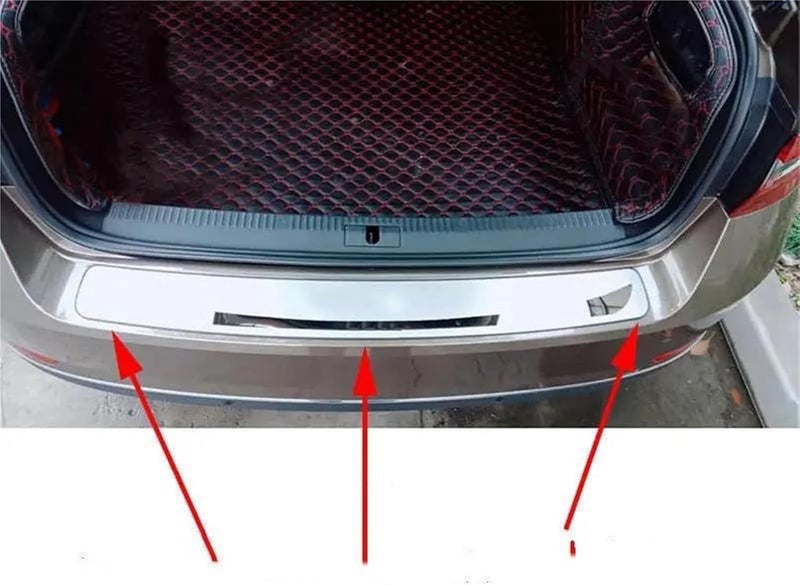 Vuzmode Stainless Steel Rear Bumper Protector for Skoda Superb - Image 4