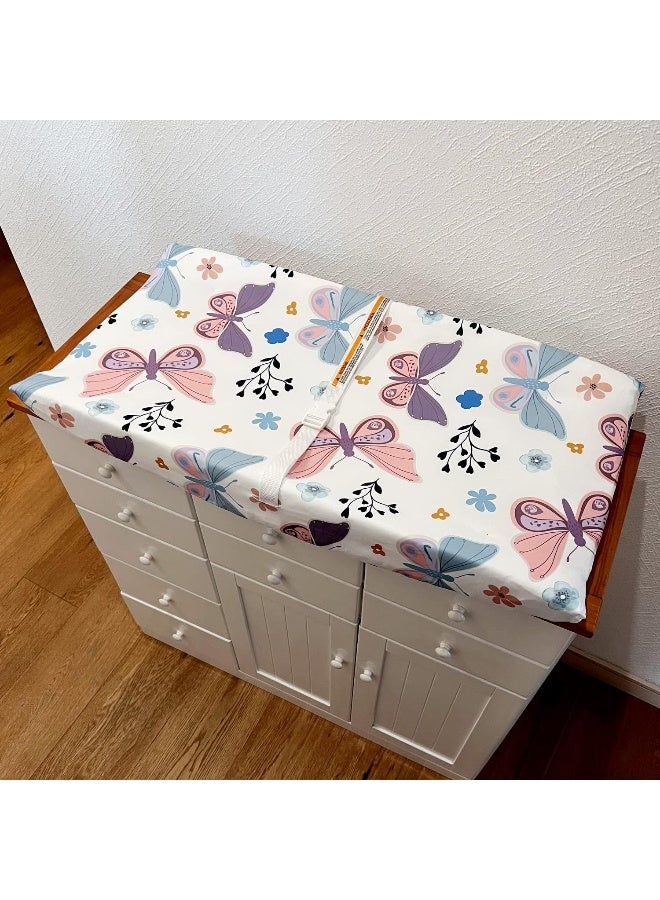 AMROSE 3 Pack Easy Care Changing Pad Covers, Ultra Soft Microfiber Diaper Change Table Sheets for Baby Girls, Floral & Butterfly & Pink - Image 3