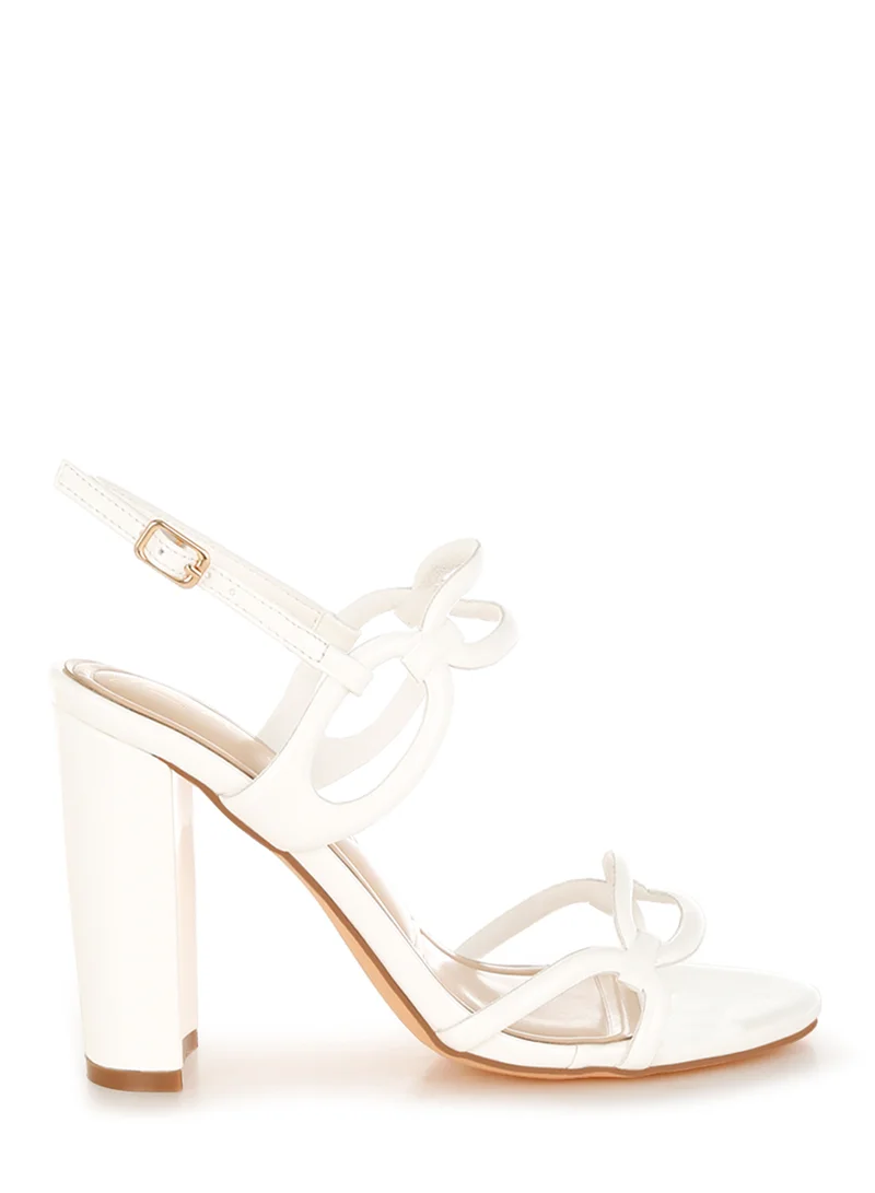 London Rag Women's Cut Out Chain Sandals In White