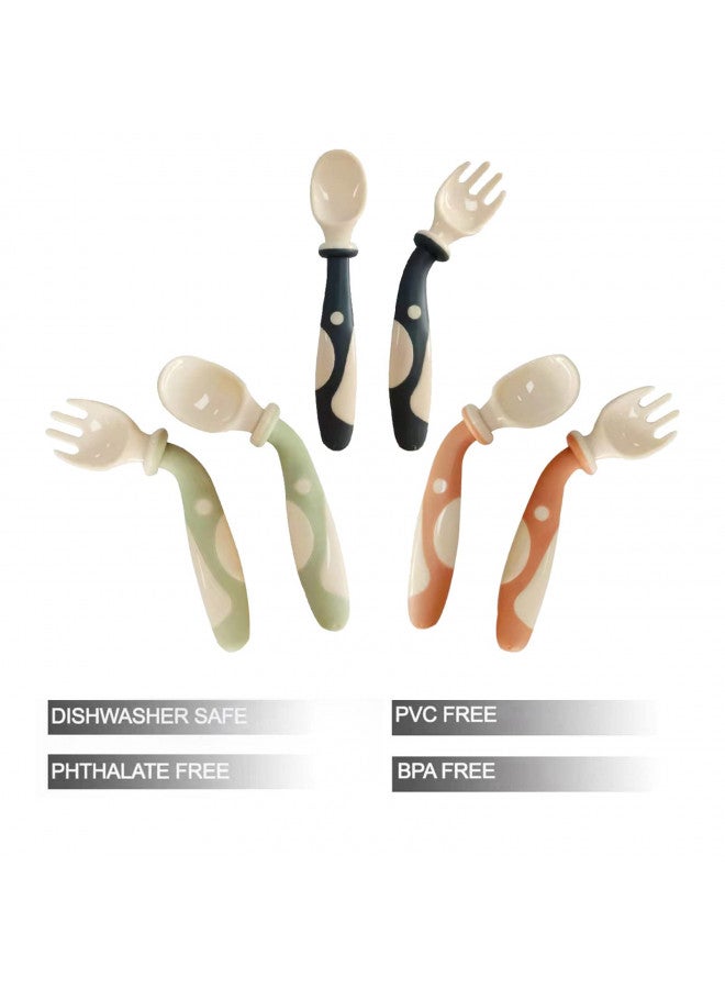 PandaEar Baby Bendable Spoons and Forks set 6 Pack| Training Learning Self-Feeding Baby Spoons First Stage for Kids Toddlers Children and Infants| BPA Free| Easy Grip Fork Tableware - Image 4