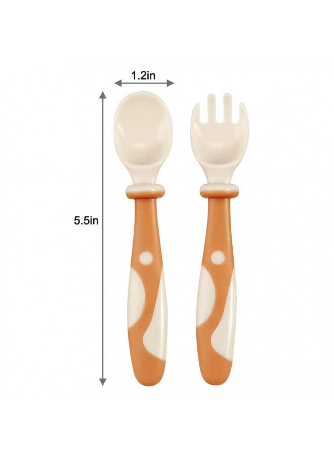 PandaEar Baby Bendable Spoons and Forks set 6 Pack| Training Learning Self-Feeding Baby Spoons First Stage for Kids Toddlers Children and Infants| BPA Free| Easy Grip Fork Tableware - Image 1