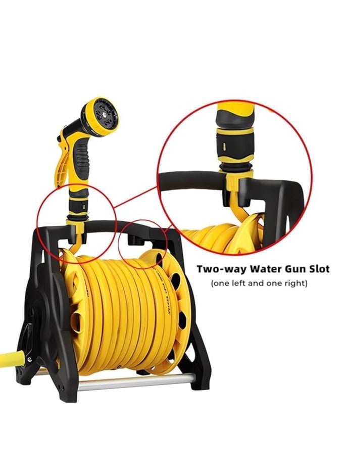 Generic Garden Hose Reel Set, 10M Garden Hose Reel Kit Water Hose Holder with Multifunction Spray Heads and 2M Hoses for Household Garden Watering Car Wash  - Image 4