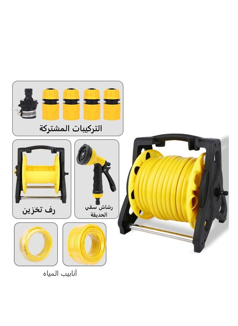 Garden Hose Reel Set, 10M Garden Hose Reel Kit Water Hose Holder with Multifunction Spray Heads and 2M Hoses for Household Garden Watering Car Wash - pzsku/Z37213C780C14AC206E6FZ/45/_/1728554230/829e916b-be48-4285-af41-2639bb58e3d2