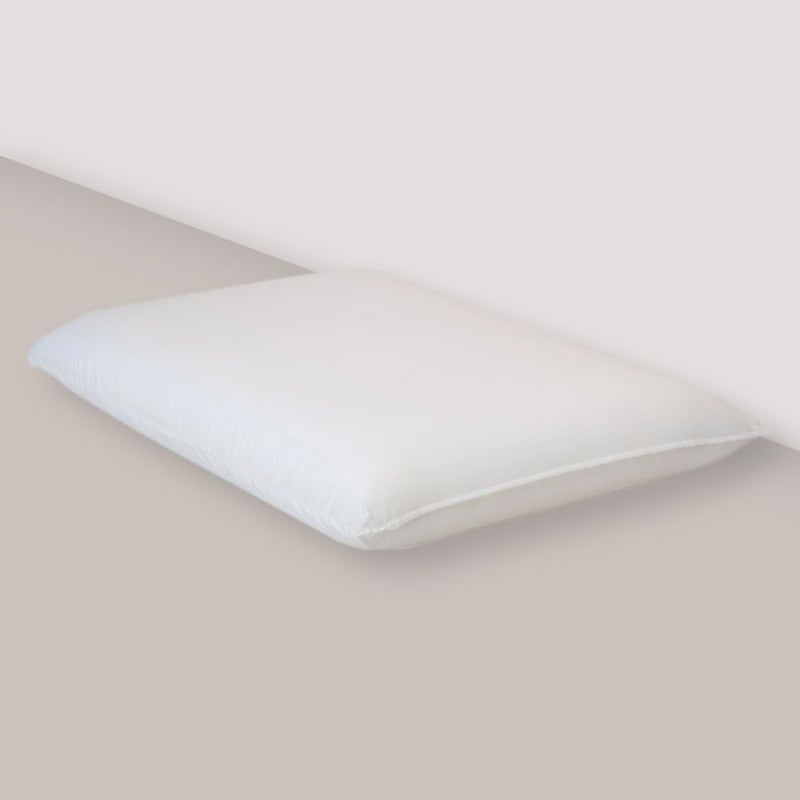 FOAM HOME FOAM HOME Snug Pillow, Standard Size, 46x30x7 cm, Flomax Foam with Washable Knitted Anti-Bacterial Cover, White/Off White, Soft Flexible Fiber, Provides Superior Comfort, Supports Healthy Sleep - Image 1