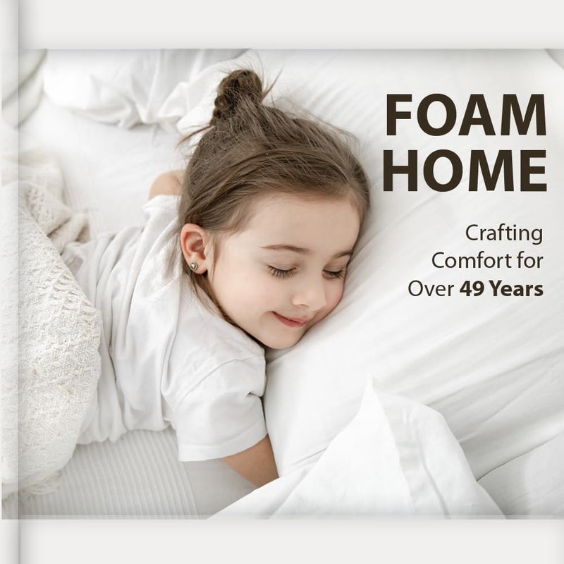 FOAM HOME FOAM HOME Snug Pillow, Standard Size, 46x30x7 cm, Flomax Foam with Washable Knitted Anti-Bacterial Cover, White/Off White, Soft Flexible Fiber, Provides Superior Comfort, Supports Healthy Sleep - Image 5