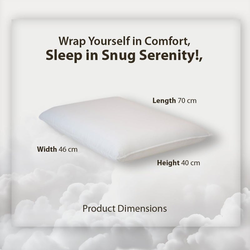 FOAM HOME FOAM HOME Snug Pillow, Standard Size, 46x30x7 cm, Flomax Foam with Washable Knitted Anti-Bacterial Cover, White/Off White, Soft Flexible Fiber, Provides Superior Comfort, Supports Healthy Sleep - Image 3