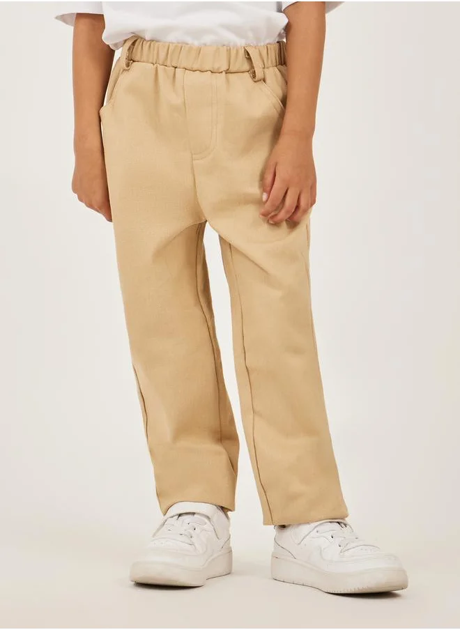 ستايلي Plain Twill Relaxed Fit Pants with Belt Loops