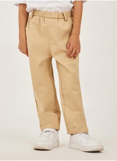 Styli Plain Twill Relaxed Fit Pants with Belt Loops  - Image 1