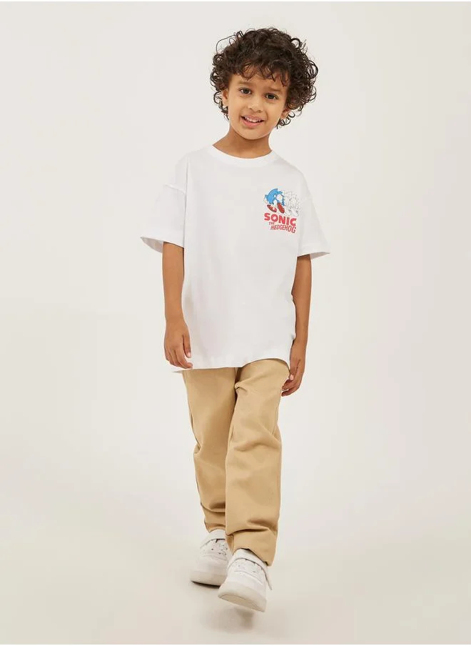 ستايلي Plain Twill Relaxed Fit Pants with Belt Loops