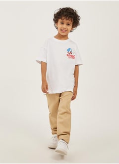 Styli Plain Twill Relaxed Fit Pants with Belt Loops  - Image 2