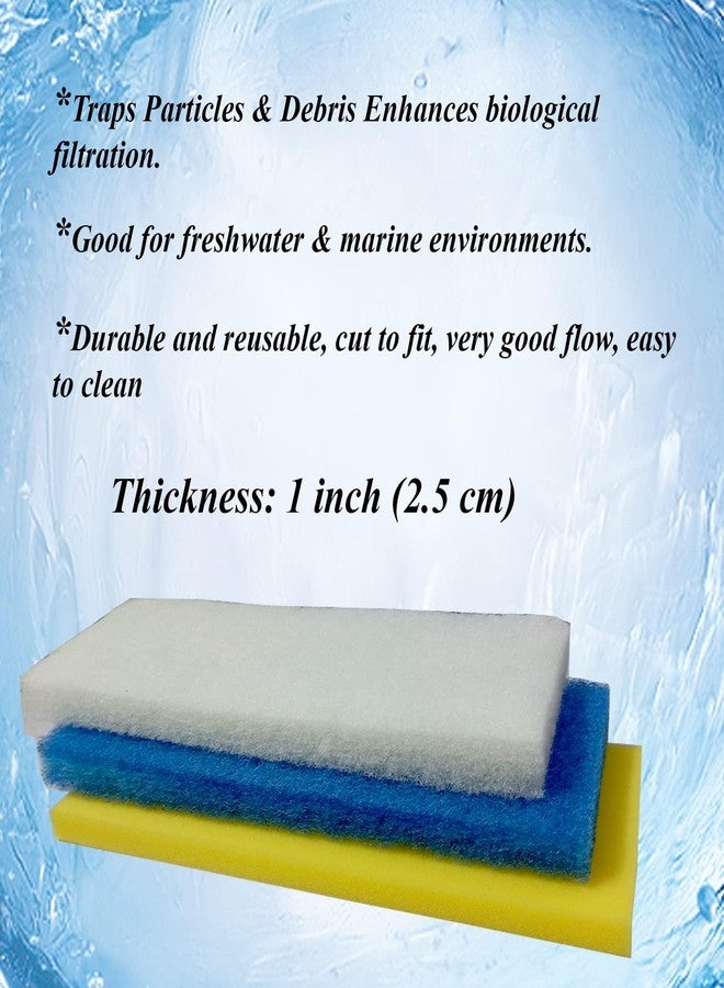 Smiling Pets Aquarium Filter Sponge Pad 12.75 x 4.75 x 2.5 Inch | Biological Filter Cotton for Fish Tank 3-in-1 | Multi Layer Water Filtration Media | Reusable Aquarium Filter Foam - Image 4