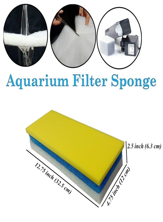 Smiling Pets Aquarium Filter Sponge Pad 12.75 x 4.75 x 2.5 Inch | Biological Filter Cotton for Fish Tank 3-in-1 | Multi Layer Water Filtration Media | Reusable Aquarium Filter Foam - Image 2