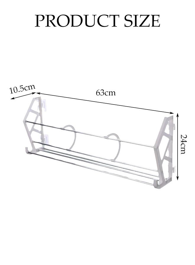 DUNISO Shoe Rack with hooks,No Drill Wall Mounted Shoe  Organizer,Shoe Storage Holder for Shoes, Towels & Accessories,Space Saving - Image 2