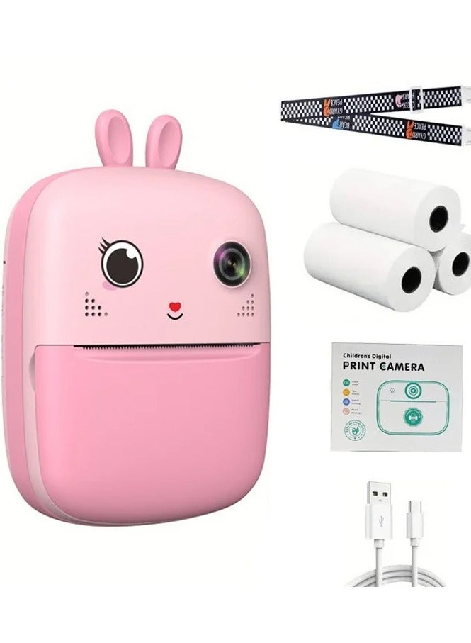 2.4 Inch Kids Instant Print Camera Thermal Printing Toy Camera with Fun Filters, Rechargeable Battery & Paper Roll for Creative Photography  - Image 1