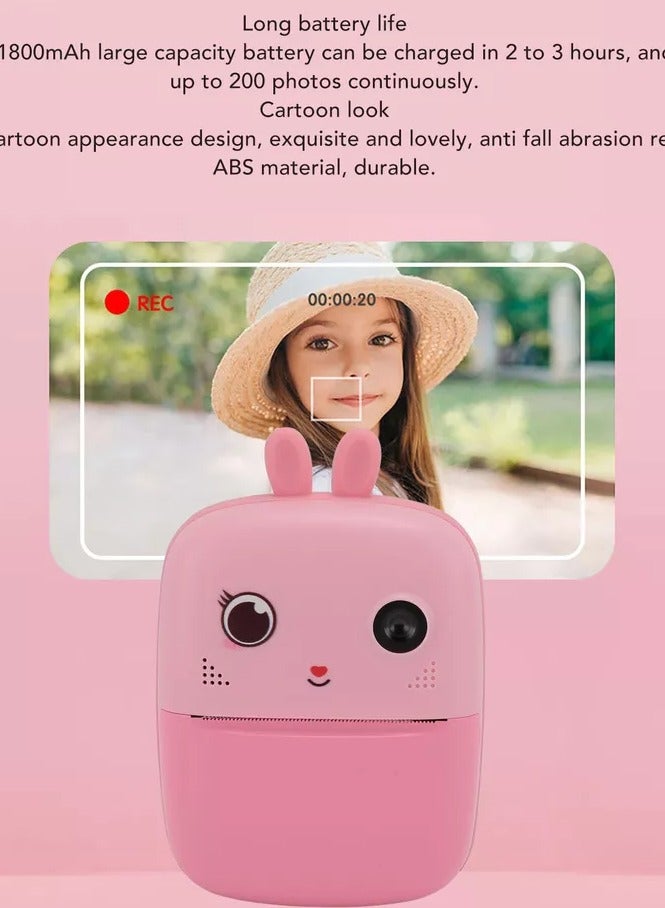 2.4 Inch Kids Instant Print Camera Thermal Printing Toy Camera with Fun Filters, Rechargeable Battery & Paper Roll for Creative Photography  - Image 2