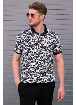 Buratti Patterned Cotton Slim Fit Polo T Shirt Men's Polo T Shirt 646B3550  - Image 1
