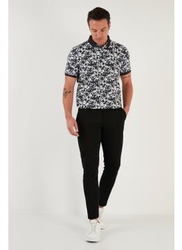 Buratti Patterned Cotton Slim Fit Polo T Shirt Men's Polo T Shirt 646B3550  - Image 4
