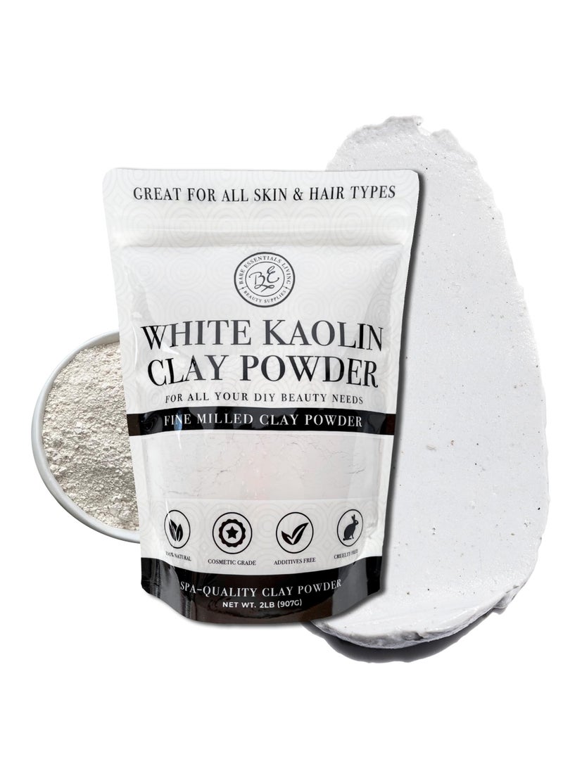 Bare Essentials Living - Bare Essentials Living - White Kaolin Clay Powder (2 lb) 100% Natural White Powdered Clay for Seed Bombs, White Clay Mask, DIY Spa, Soap, Bath Bomb, Deodorant, Can be Used as Kaolin Clay for Gardening - Image 1