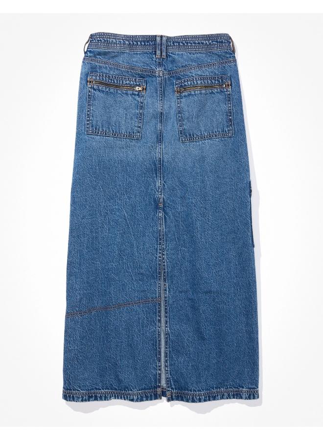American Eagle AE Low-Rise Denim Maxi Skirt - Image 2