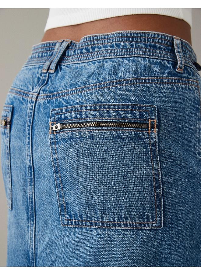 American Eagle AE Low-Rise Denim Maxi Skirt - Image 5