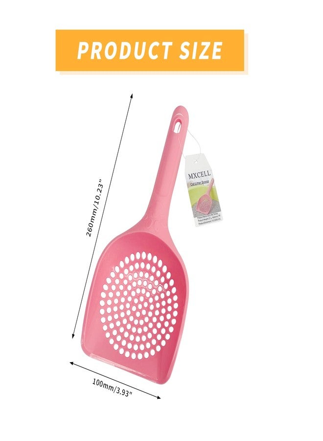 MXCELL Small Plastic Litter Scoop for Cats, Durable Deep Shovel and Long Handle for Sifting Kitty Litter(6 Pack Random Colors) - Image 2