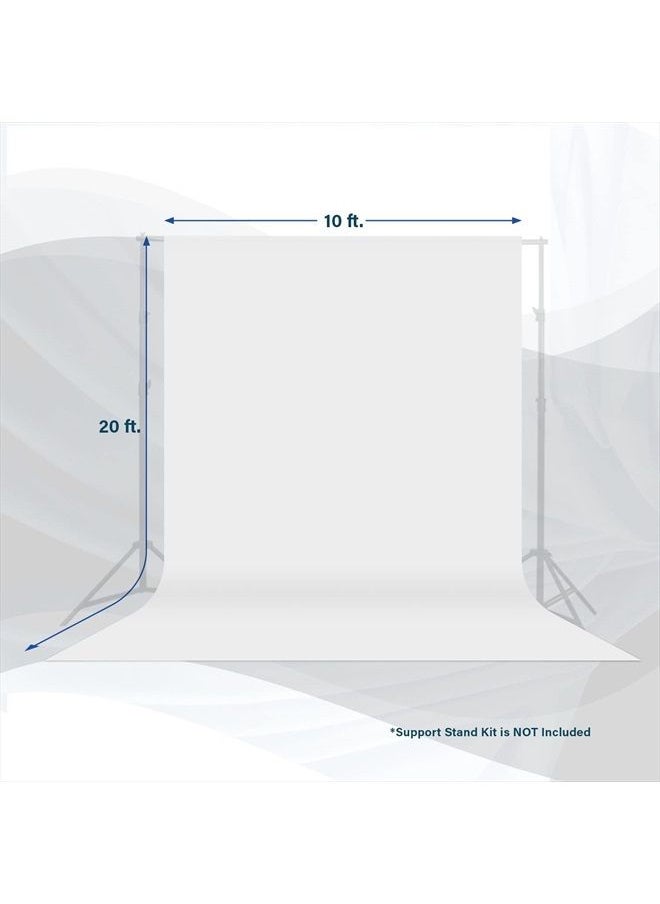 JS JULIUS STUDIO Julius Studio 10 x 20 ft. Pure White Backdrop Screen Background Super Large, Premium Soft & Higher Density 150GSM for Professional Photo Video Studio, Events, Party, JSAG210  - Image 2
