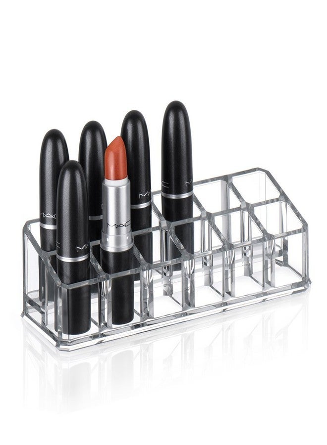CONNECTWIDE� Makeup Organizer Cosmetic Make Up Clear Acrylic Lipstick Organizer Brushes Holder for Bedroom Bathroom Jewelry Box For Jewelry Cosmetics Multi Slots Organizer (12 Slot) - Image 1
