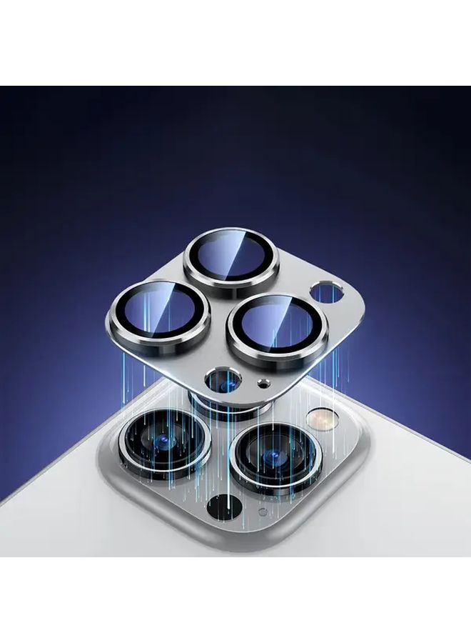Silvery Camera Lens Protector For iPhone 16 Pro 9H Hardness Tempered Glass Film - Image 2
