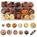 SUNGARDERY Assorted Wood Buttons for Sewing Crafts 125Pcs Handmade Mixed Sewing Wooden Buttons with Storage Box for Clothes Sewing Art DIY Craft - Image 2