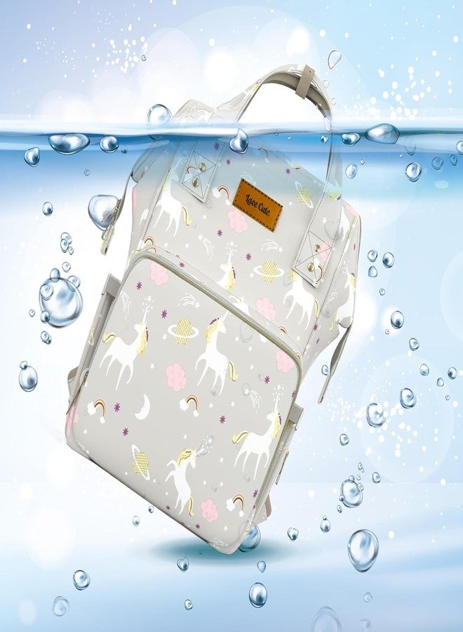 Laee cute Printed Diaper Bag for Mothers for Travel, Maternity Bag for Newborn Baby, Mother Travelling Bag, Multiple Pocket Water Resistant Baby Bag, Hospital Bag (GREY) - Image 5