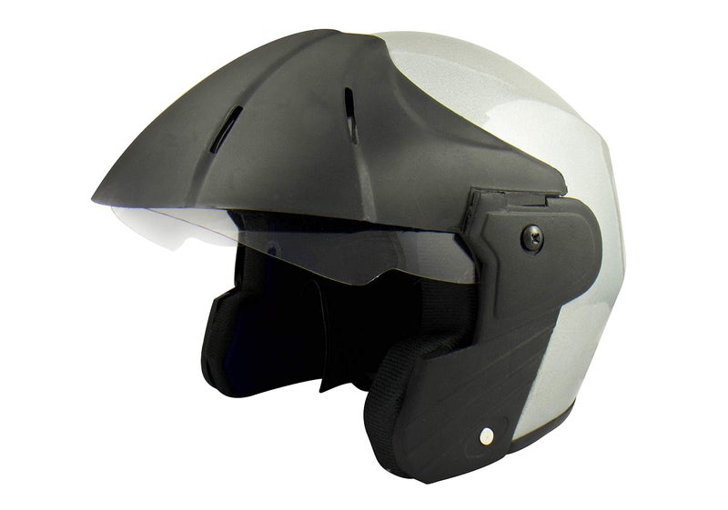 Sage Square Deltz Power (ISI Certified) Scooty Helmet Open Face (Medium - M, Sliver Glossy) - Image 2