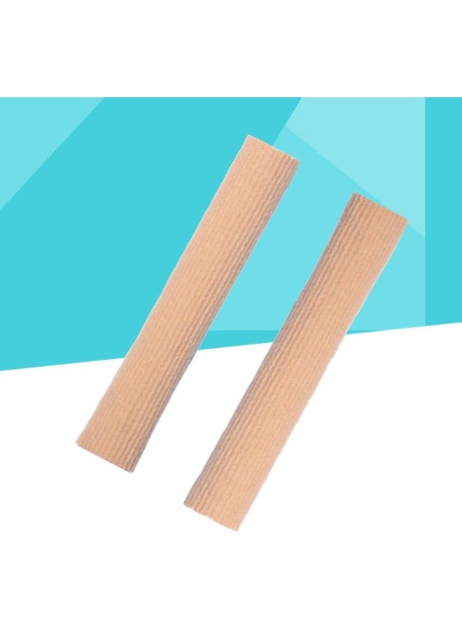 كلاراكو قطعتان من أكمام أصابع القدم المصنوعة من السيليكون القابلة للقص من القماش المرن المبطن بجل السيليكون لحماية أصابع القدم لتخفيف آلام ضغط أصابع القدم مقاس S 15 سم (كاكي) - Image 3