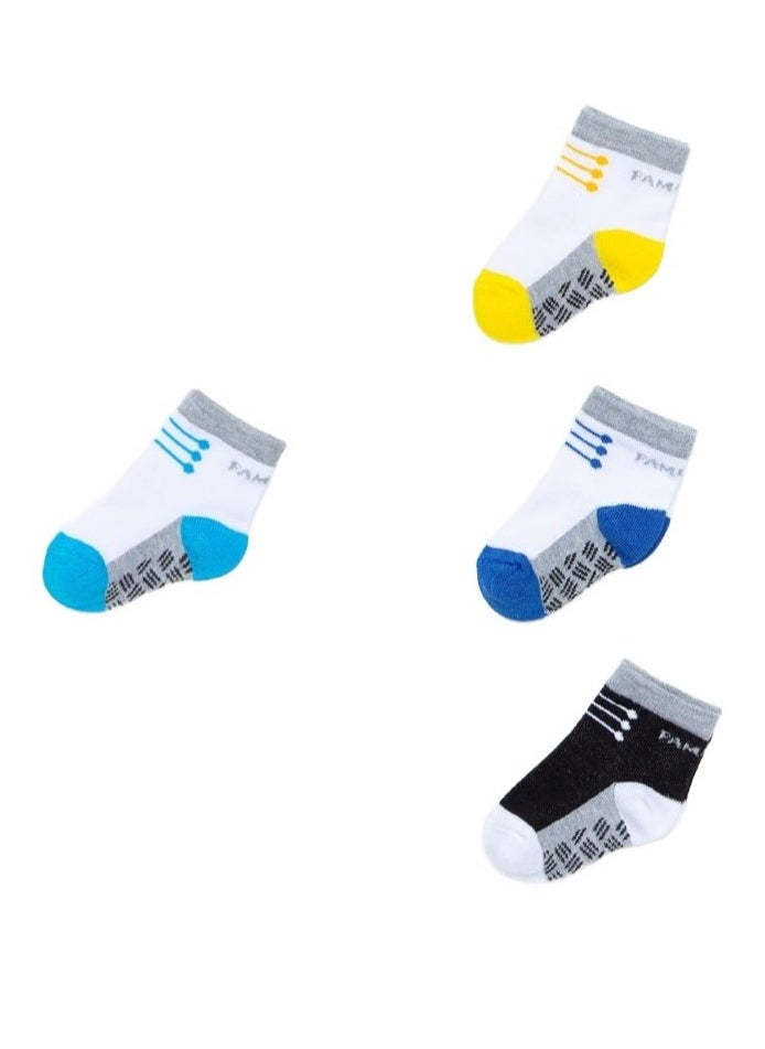 Generic Vibrant and Fade-Free Socks for Newborns – 4 Healthy and Safe Pieces! (Multi-colored)  - Image 1
