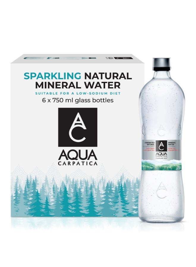 Aqua Carpatica Sparkling Mineral Water 750ml Pack | Naturally Carbonated | Low Sodium Water