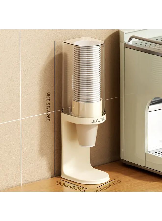 Countertop Cup Dispenser Holder Large Cream White No Spill Organizer Kitchen Office - Image 3